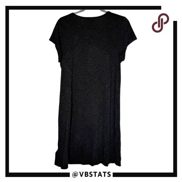 Madewell Womens Heather Short Sleeve Slit T-shirt Midi Dress Charcoal Large - Picture 4 of 12